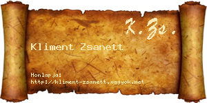 Kliment Zsanett névjegykártya